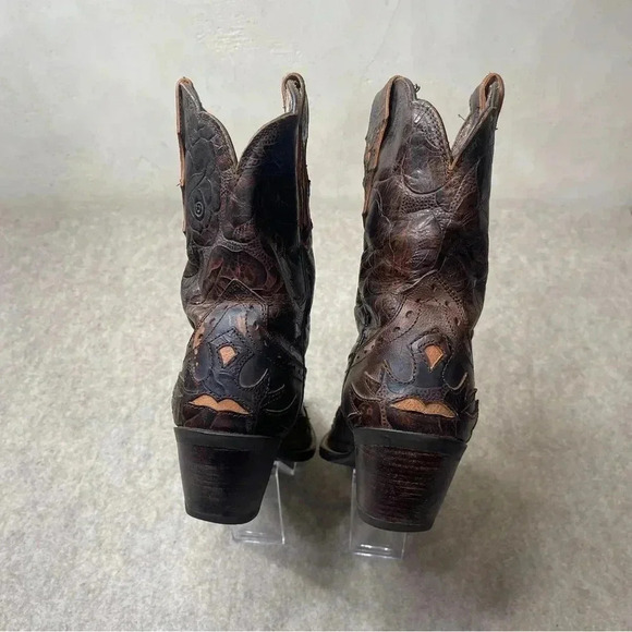 Ariat Dahlia Distressed Snip Toe Brown Leather Cowgirl Western Boots Size 7.5B - Picture 6 of 17